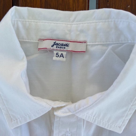 Jacadi Boy's White Button Front Shirt in Size 5 EUC - Picture 2 of 14